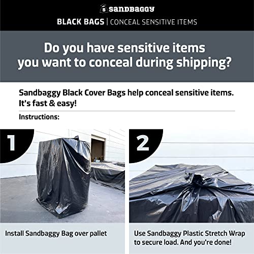 Sandbaggy Black Pallet Covers | Made in USA | Tarp Fits Extra Large Pallets Up to 55" x 55" x 100" | Built w/ 6 Month UV Protection | Heavy Duty 1.5 Mil Thick Plastic (Pack of 100, 1.5 Mil Thick) - size: 1.5 Mil Thick