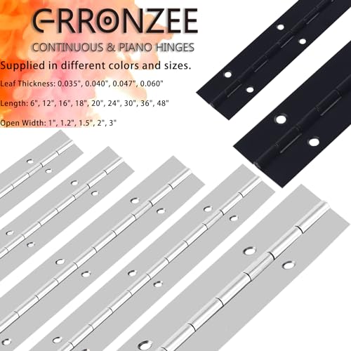 Piano Hinge 30 Inch Heavy Duty Stainless Steel Piano Hinge - color: Silver, size: 30" Long x 2" Overall Width