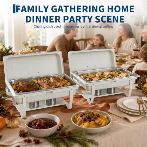 TrailBlaze Commercial Stainless Steel Chafing Dish Buffet Server Set - Full Size Rectangular Food Pan with Lid - Portable Catering Food Warmer for Events - 2pcs - size: 2 Pack