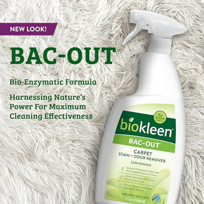 Biokleen Bac-Out Enzyme Cleaner Spray and Stain & Odor Remover for Pet Stains, Laundry, Diapers, Wine, Carpets, & More, Eco-Friendly, Non-Toxic, Lime Scent, 32 Ounces - size: (32 Fl Oz)