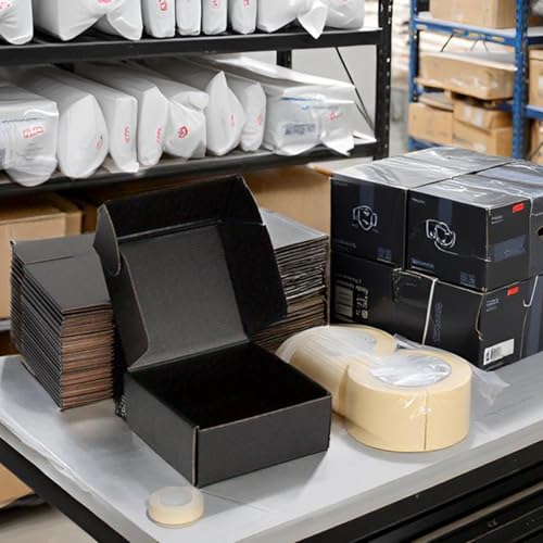 8x8x3 Black Shipping Boxes for Small Business, Packing, 25 Pack - color: Black, size: 8x8x3 Inch