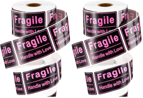 Outus 500 Pcs 2x3 Pink Fragile Sticker for Shipping Handle with Love Label - size: 2 x 3 inch (Pack of 2)