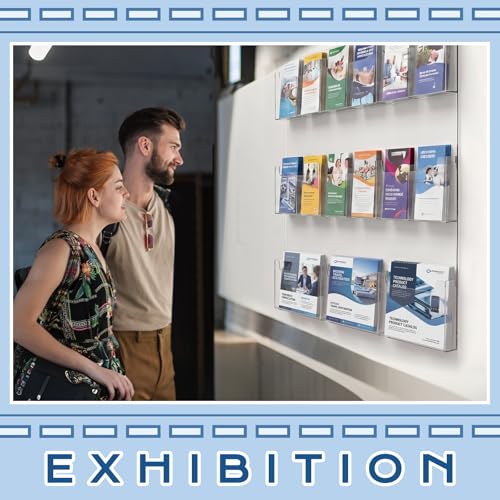 Sherr Acrylic Brochure Holder Wall Mount with Removable Dividers, Wide High Capacity Literature Display Stand for 4''x 9'', 8.5''x11'' Pamphlets, 26.7'' x 30.7'' for High-traffic Lobbies Events - size: 26.7'' x 30.7''