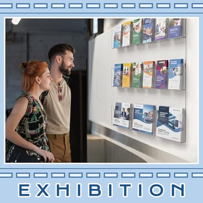 Sherr Acrylic Brochure Holder Wall Mount with Removable Dividers, Wide High Capacity Literature Display Stand for 4''x 9'', 8.5''x11'' Pamphlets, 26.7'' x 30.7'' for High-traffic Lobbies Events - size: 26.7'' x 30.7''