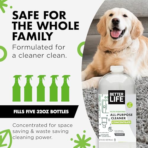 Better Life All Purpose Cleaner Concentrate- Multipurpose Home and Kitchen Cleaner for Glass, Countertops, Appliances, Upholstery & More - 32oz Unscented Concentrate - size: 32 Fl Oz (Pack of 1)