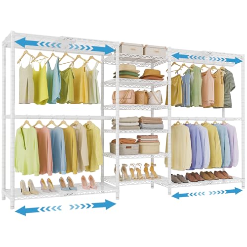 VIPEK X3 Plus Large Expandable Closet Rack Wardrobe Closet Organizer White - color: White, size: X3 Plus