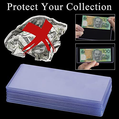 15PCS Banknote Holders Top-Load Currency Money Sleeves for Bills - color: 15 Pieces
