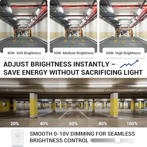 4FT LED Vapor Tight Light 60W/50W/40W,4000K/5000K/6000K CCT,4Pack - size: 4FT (4-Pack)