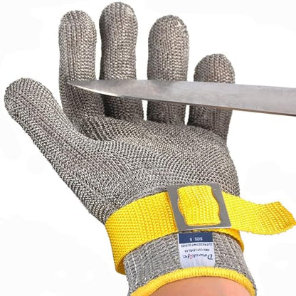 Dowellife ANSI A9 Cut Resistant Glove Food Grade, Stainless Steel Mesh Metal Knife Cutting Glove for Butcher Oyster Shucking Kitchen Mandoline Chef Slicing Fish Fillet (Medium) - size: Medium (Pack of 1)