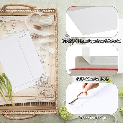 100 Pack 6.5x4.5 Inch Rigid Mailers Self Sealing Cardboard Envelopes
