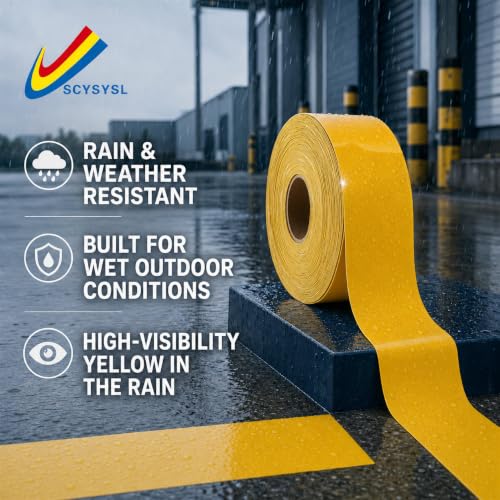 Heavy Duty Indoor&Outdoor Floor&Pavement Marking Tape – Industrial Safety Tape, Peel and Stick, Long Lasting Adhesive, Warehouse & Facility Line Marking(Yellow, 2 Inch x 108 Feet) - size: 2 Inch X 108 Feet