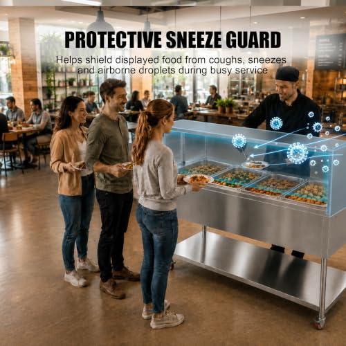 Steam Table, Commercial Electric Food Warmer for Buffet Catering,Incl.Work Table,Bain-Marie (Dry Heat - 80QT (110-120V)) - size: Dry Heat - 80QT (110-120V)