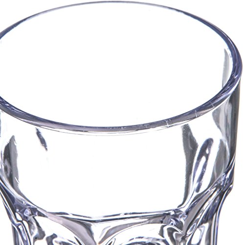 Carlisle FoodService Products Louis Clear Tumbler Short Glass for Restaurants, Catering, Kitchens, Plastic, 8 Ounces, Clear, (Pack of 24) - size: 8 Ounces, style: 24 Pack