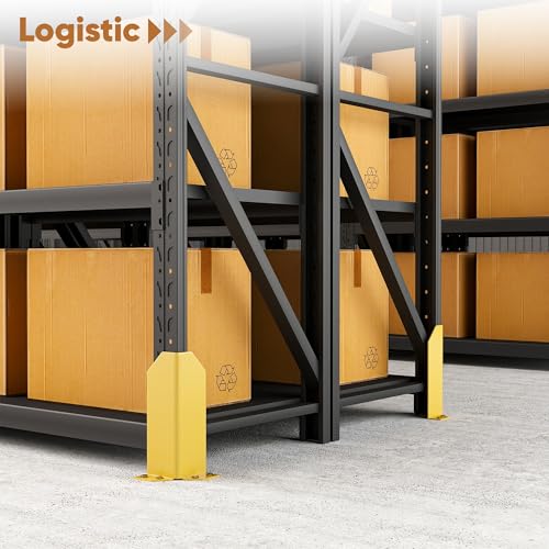 Nisorpa 12" Pallet Rack Post Protectors, 2 Pcs, with 10 Anchor Bolts