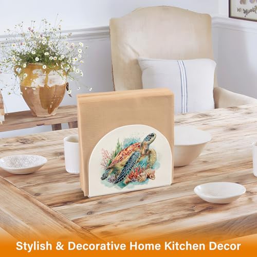 Watecolor Turtle Napkin Holder for Table Acrylic Tissue Dispenser - color: Beautiful Sea Turtle