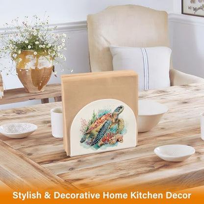 Watecolor Turtle Napkin Holder for Table Acrylic Tissue Dispenser - color: Beautiful Sea Turtle