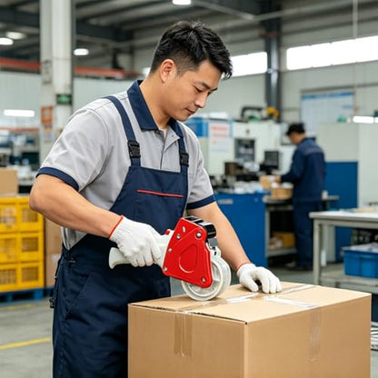 BOMEI PACK Heavy Duty Packing Tape with Tape Gun,Transparent Packing Tape 6 Rolls with Dispenser Gun,1.88 Inch x 55 Yards,Strong Strength,Packing Refills for Packaging and Shipping - color: Transparent