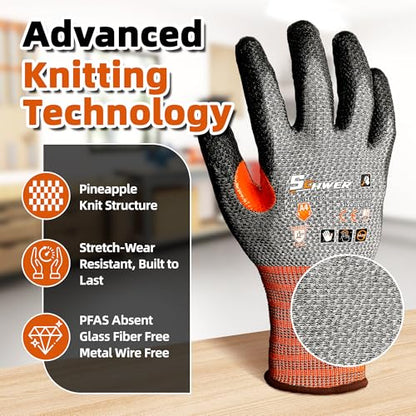 Schwer 12 Pairs A4 Cut Resistant Work Gloves, Reinforced Thumb, CR3066, S - size: Small