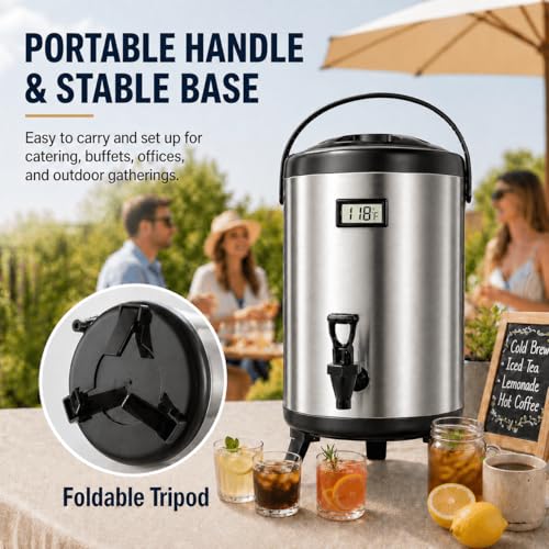 3.2 Gallon Insulated Beverage Dispenser with Spigot - size: 3.2 Gallon Size