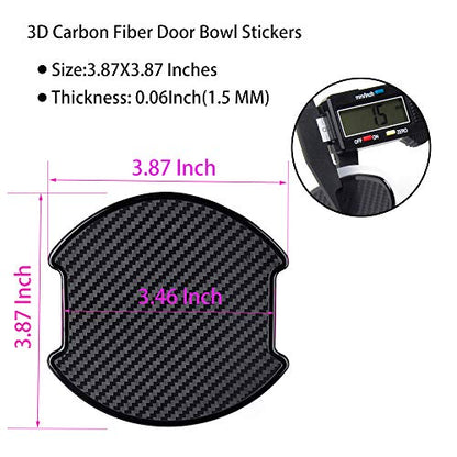 Universal 3D Carbon Fiber Car Door Handle Protection Film-L - color: Black, size: L