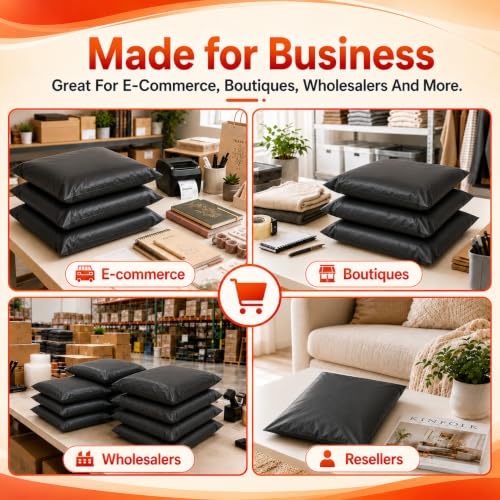 Metronic Large Poly Mailers 14.5x19 Inch 400PC Shipping Bags for Business - color: Black, size: 14.5x19 400PC