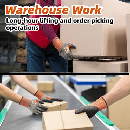 Schwer 12 Pairs A4 Cut Resistant Work Gloves, Reinforced Thumb, CR3066, M - size: Medium