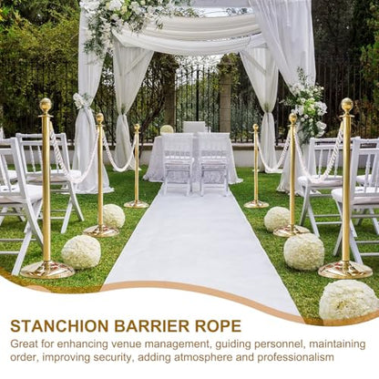 MECCANIXITY Twisted Stanchion Rope 3.28 Ft/1 M, Barrier Rope Twisted Post Ropes with Snap Hooks for Posts Stands Queue Divider Crowd Control, White Golden - color: White Golden, size: 3.28 Ft