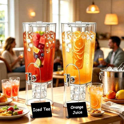 Homecor 1.5 Gallon Drink Dispensers for Parties with Fruit Infuser 2 Pcs