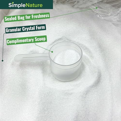 SimpleNature All Natural Citric Acid | 40 lbs Pail with Scoop | Anhydrous, Food-Grade Flavor Enhancer, Preservative, Household Cleaner | OMRI, Non-GMO, for Cooking, Cleaning, Personal Care & Bath