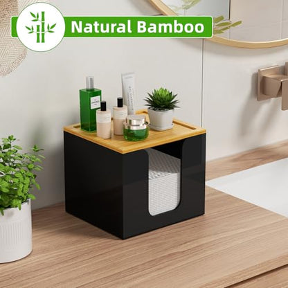 VITVITI Disposable Face Towel Holder for Clean Skin Club, Acrylic Box Black - color: Black 1