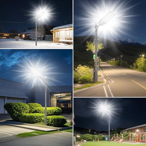 9500W Solar Street Light Outdoor Waterproof, 250000LM Large Commercial Light Solar Powered Dusk to Dawn LED Security Flood Lights with Remote/Motion Sensor, IP67 for Parking Lot/Garden/Yard - size: XXL--1Pack