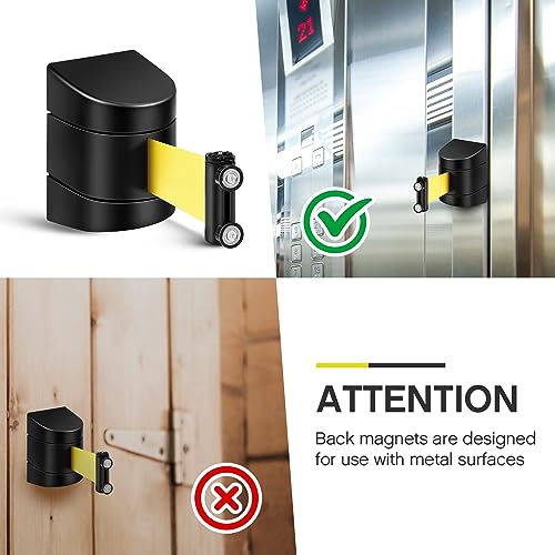 Barydat 1 Pcs 16.4 ft Retractable Barrier, Caution Do Not Enter, Black - color: Black, size: Caution Do Not Enter