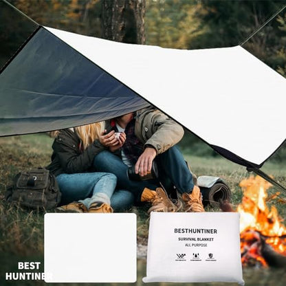 Heavy Duty Survival Blanket -Multifunctional Reflective Tarp Thermal Blanket - 60" x 83" Waterproof Sandproof for Camping Hiking Outdoors Multifunctional Emergency Blanket… - color: White