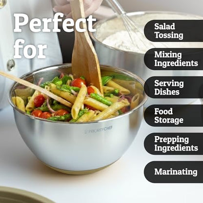 28pc Stainless Steel Mixing Bowls with Lids Set, 1.5-5 Qt, Khaki - color: Utensils - Khaki