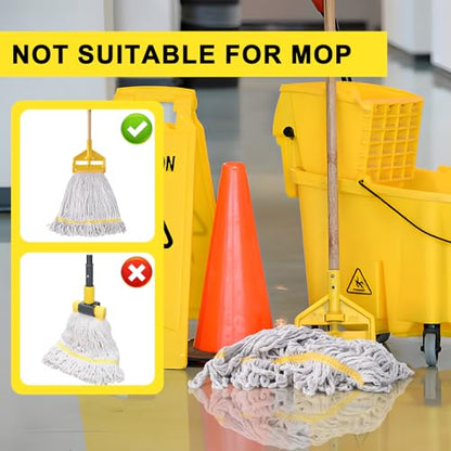 KeFanta 3 Pack Heavy Duty Commercial Mop Head Replacement,White - color: Yellow