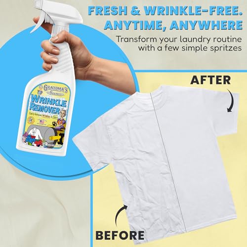 Grandma's Secret Wrinkle Remover - Wrinkle Release Spray, Odor Eliminator, and Fabric Refresher Spray - Chlorine and Bleach Free - 16 oz & 3 oz Travel Size Combo - size: Combo Pack, style: Wrinkle Remover