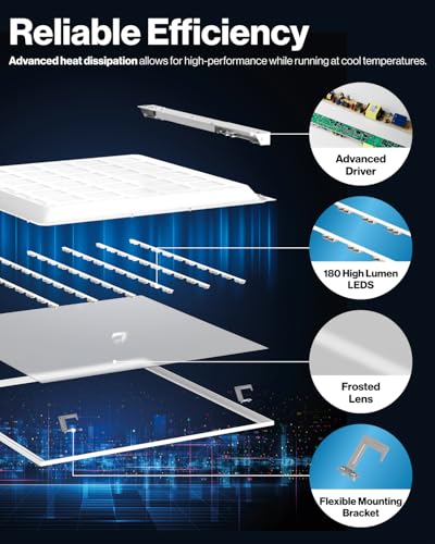 Sunco 12 Pack 2x2 LED Flat Panel Lights, 3CCT Selectable, 30-40W, Dimmable - size: 2x2 - White