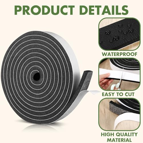 Nuanchu Foam Seal Tape Stripping - size: 1-1/2in Wide X 1/2in Thick X 16.5ft