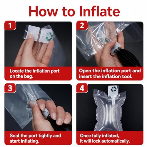 Air Bags for Packing,Inflatable Air Pillows for Shipping with Pump,Package Fillers to Keep Shape,Reseller Supplies to Packing Peanuts Purse Stuffers (5.91 * 7.87in/50pcs) - size: 5.91*7.87in/50pcs