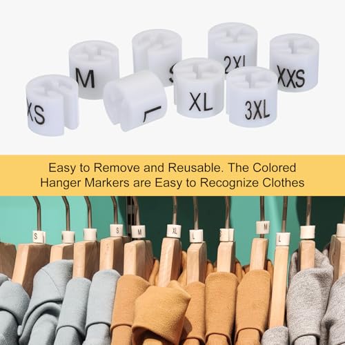 MECCANIXITY Clothes Hanger Marker XXS/XS/S/M/L/XL/2XL/3XL Tag 3.5mm Rod 160