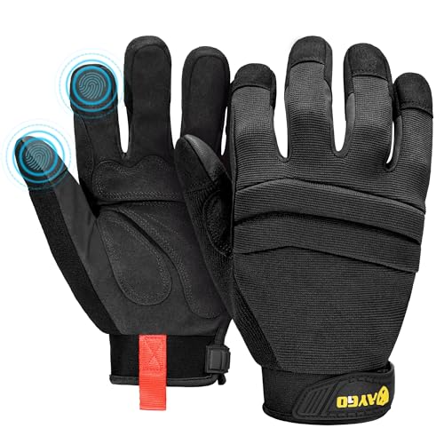 KAYGO Work Gloves Men, Mechanic Utility with Excellent Grip, KG125 - color: Black, size: Large