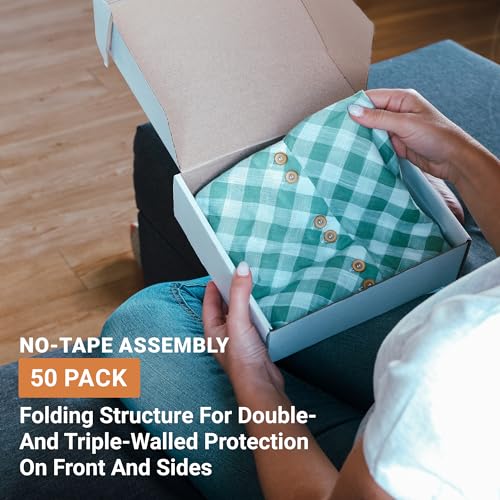 Box USA 6" Deluxe Shipping Boxes, 6"L x 4 1/2"W x 5"H, 50-Pack - White Box Mailers for Packaging, Storage, Gifts or Bulk Business Orders - size: 6 x 4 1/2 x 5" 50-Pack