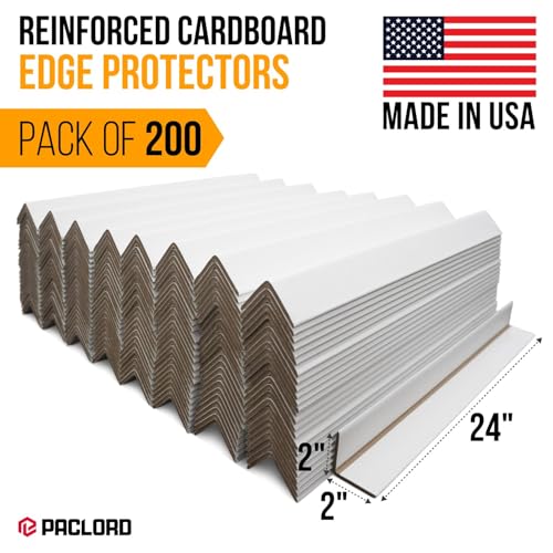 24" x 2" x 2" Reinforced Cardboard Edge Protectors, Pack of 200 - color: Thickness: 0.225", size: Pack of 200