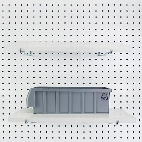 Pegboard Shelf Hooks 4 Pack Black 6" Metal Brackets, Peg Board Accessories - color: Silver, size: 6 Inch