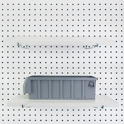 Pegboard Shelf Hooks 4 Pack Black 6" Metal Brackets, Peg Board Accessories - color: Silver, size: 6 Inch