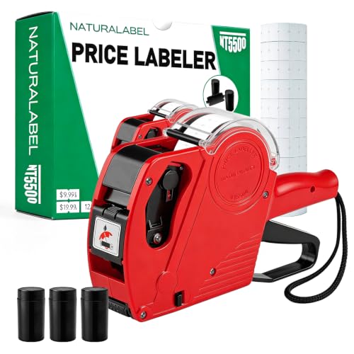 NATURALABEL 1-Line 8-Digit Price Gun Kit (Model NT5500, Red) - color: Red