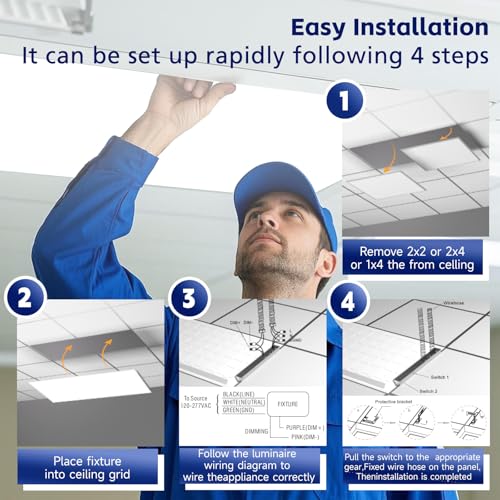 2Pack 2x4 LED Panel Light 5CCT Selectable Drop Ceiling Light Fixture - size: 2Pack, style: 2x4