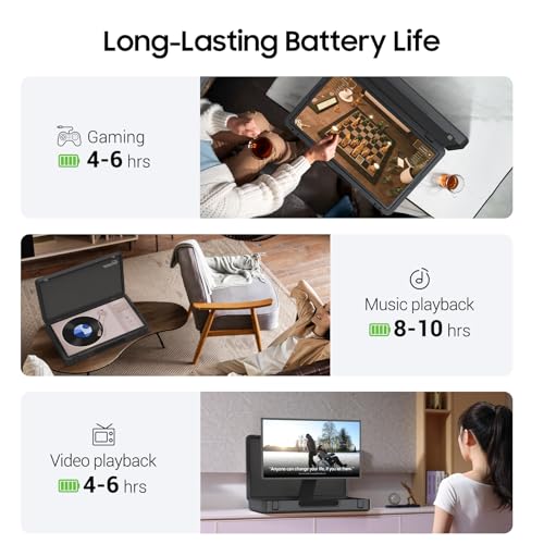 apolosign packgo 27-Inch Portable Entertainment System, Compact Suitcase Design Smart TV, Android OS, Bluetooth 3D Speakers, Built-in Battery 6H, Briefcase Screen Perfect for Travel & Parties (Gray) - color: Gray