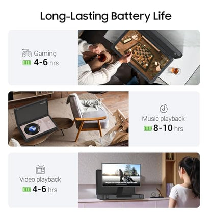 apolosign packgo 27-Inch Portable Entertainment System, Compact Suitcase Design Smart TV, Android OS, Bluetooth 3D Speakers, Built-in Battery 6H, Briefcase Screen Perfect for Travel & Parties (Gray) - color: Gray