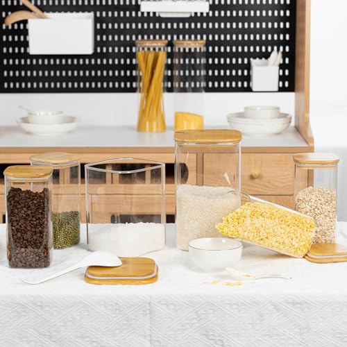 D2scrma 115oz/3.6Qt/3400ml Square Glass Storage Containers with Lids 2-Pack - size: 115oz*2